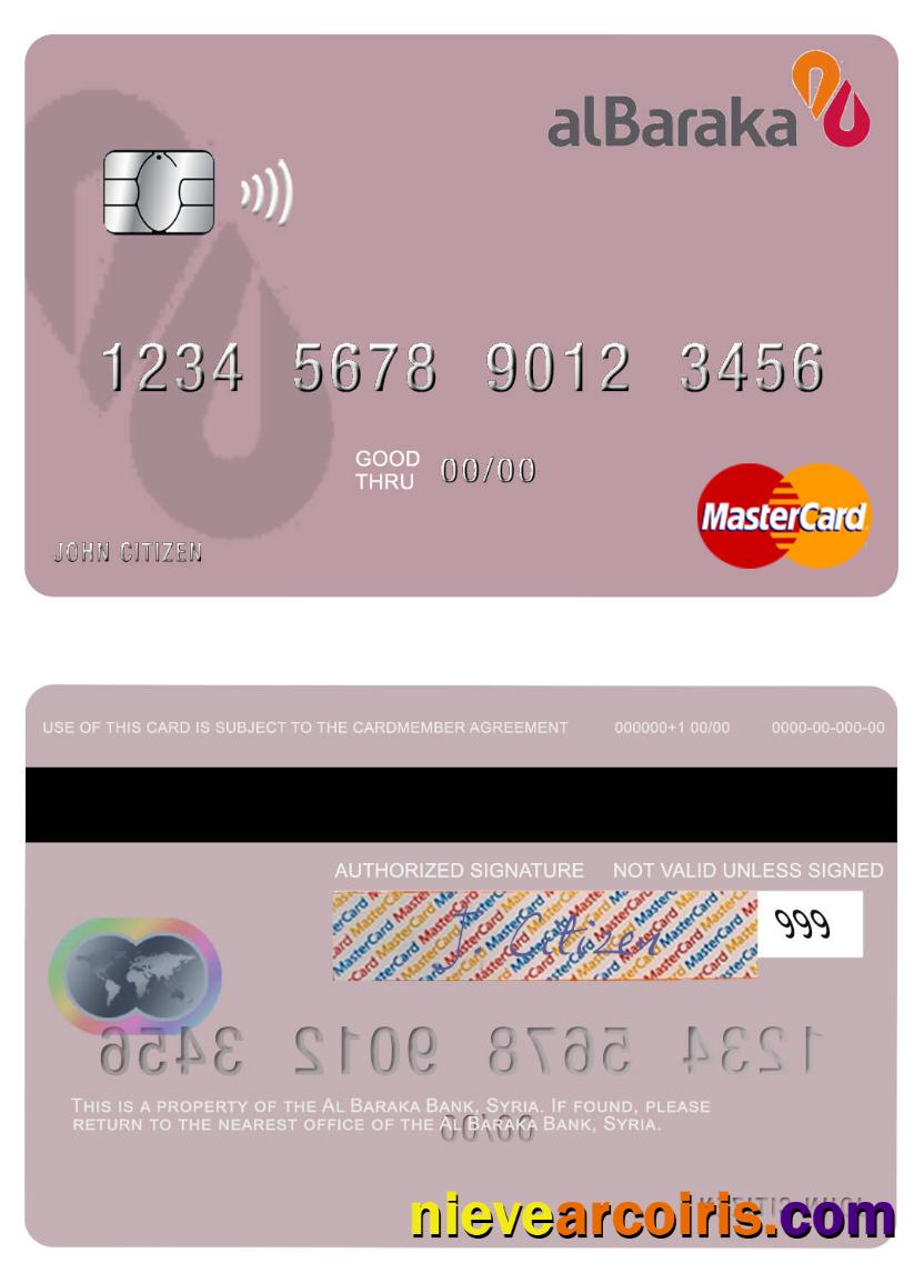 Syria Al Baraka Bank mastercard
